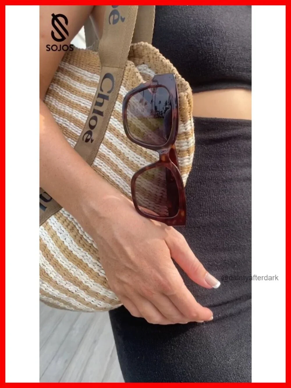 Trendy Polarized Square Sunglasses Women Retro Oversized Thick Frame
